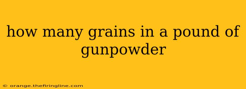 how many grains in a pound of gunpowder