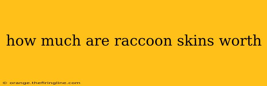 how much are raccoon skins worth