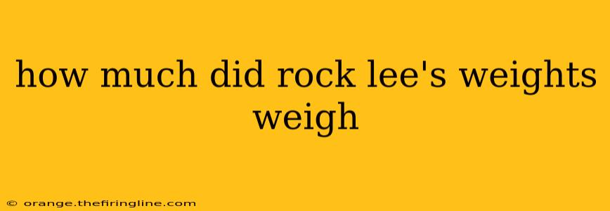 how much did rock lee's weights weigh