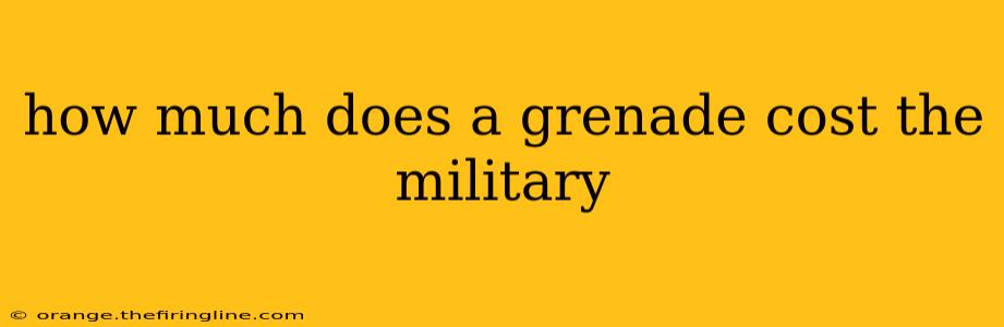 how much does a grenade cost the military