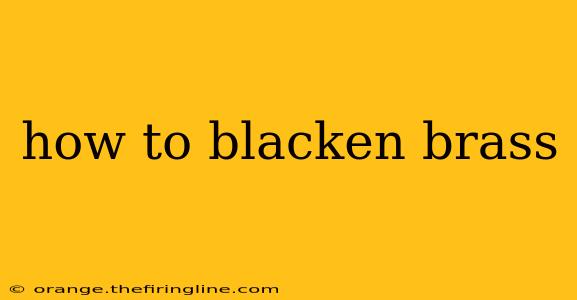 how to blacken brass