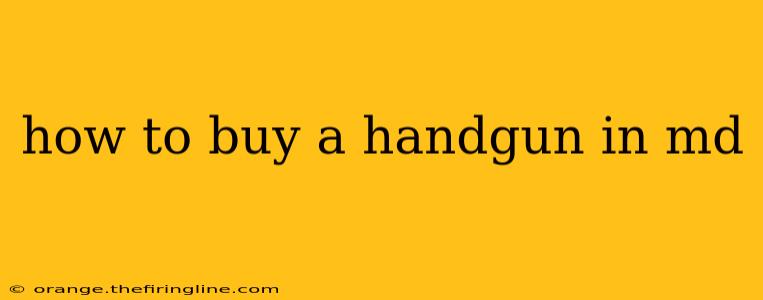 how to buy a handgun in md