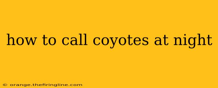 how to call coyotes at night