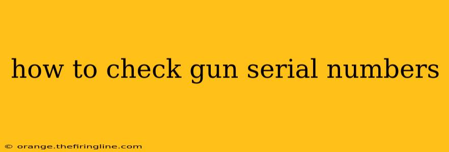 how to check gun serial numbers