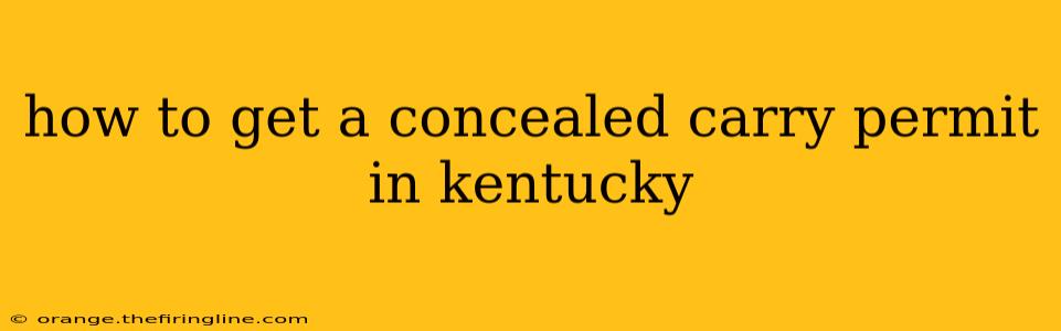 how to get a concealed carry permit in kentucky