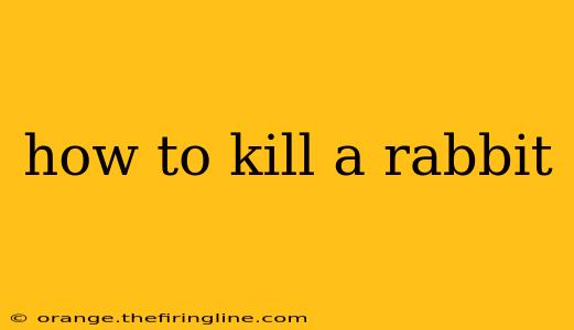 how to kill a rabbit