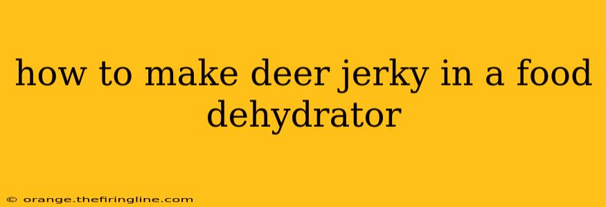 how to make deer jerky in a food dehydrator