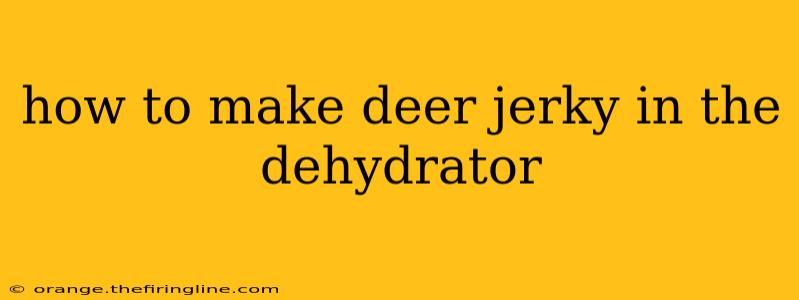 how to make deer jerky in the dehydrator