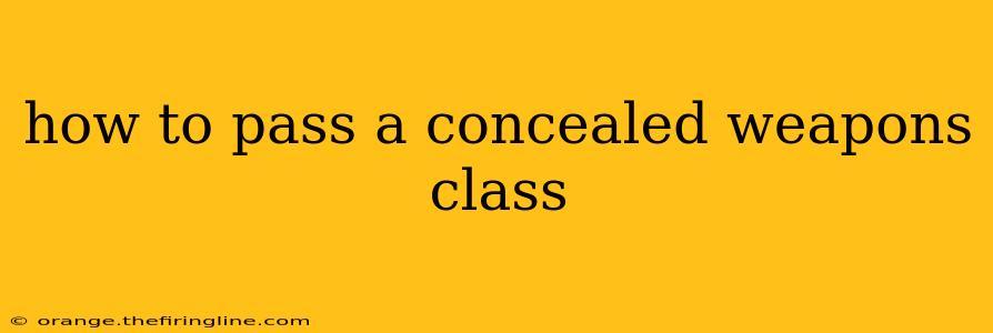 how to pass a concealed weapons class