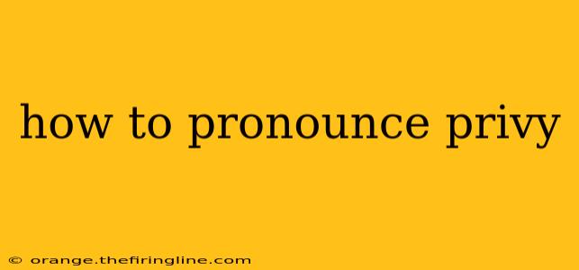 how to pronounce privy