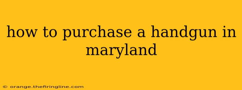 how to purchase a handgun in maryland