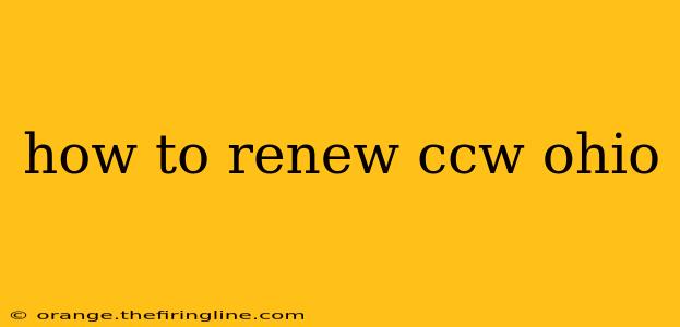 how to renew ccw ohio