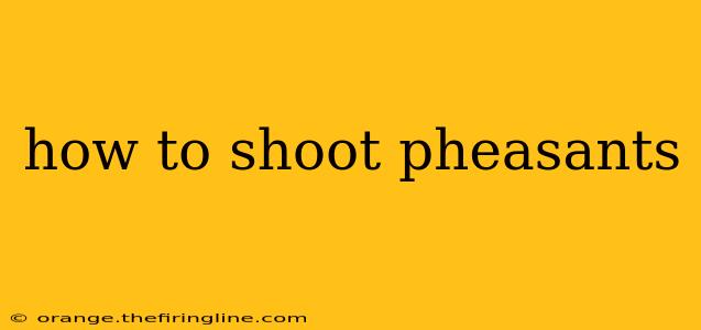 how to shoot pheasants