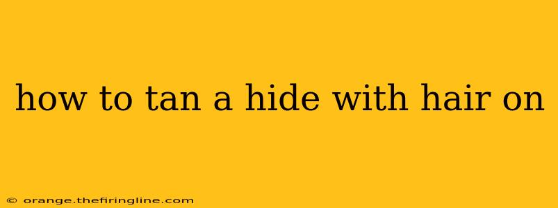 how to tan a hide with hair on