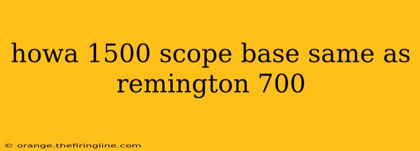 howa 1500 scope base same as remington 700