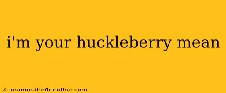 i'm your huckleberry mean