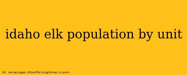 idaho elk population by unit