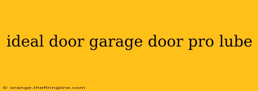 ideal door garage door pro lube