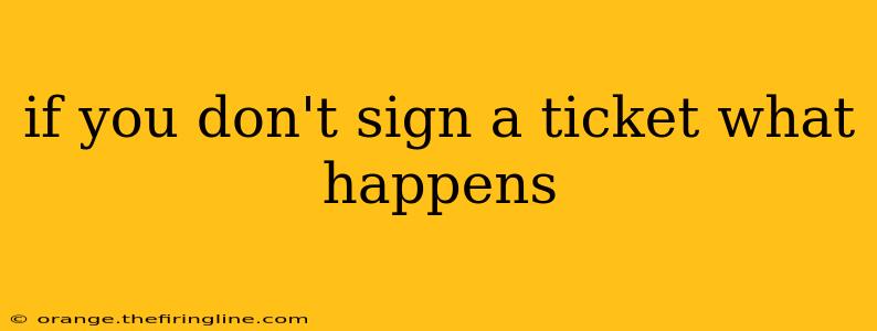 if you don't sign a ticket what happens