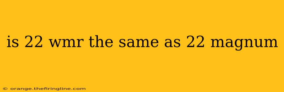 is 22 wmr the same as 22 magnum