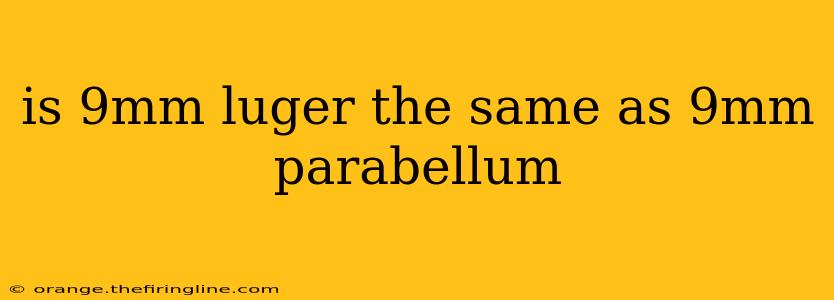 is 9mm luger the same as 9mm parabellum