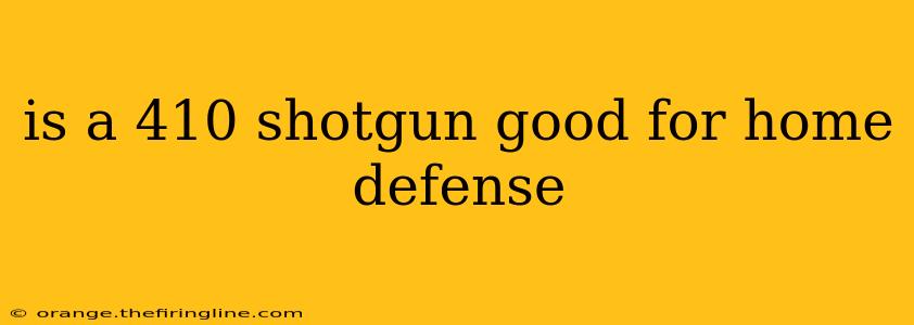 is a 410 shotgun good for home defense