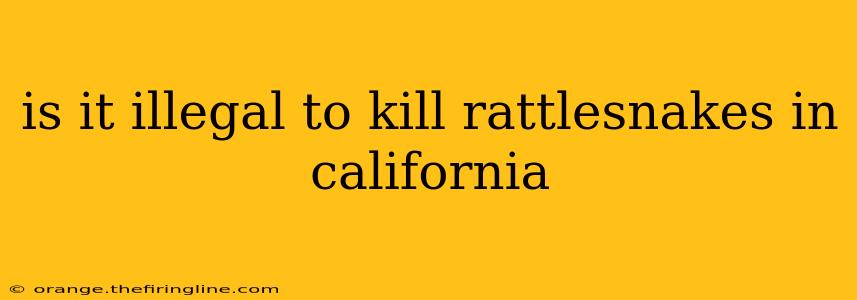 is it illegal to kill rattlesnakes in california