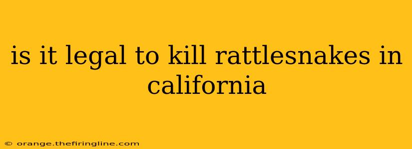 is it legal to kill rattlesnakes in california