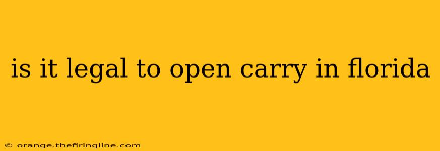 is it legal to open carry in florida