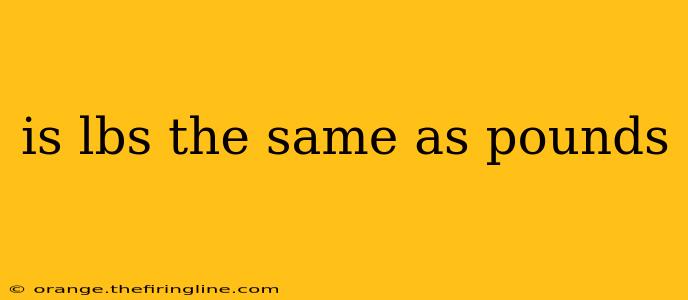 is lbs the same as pounds