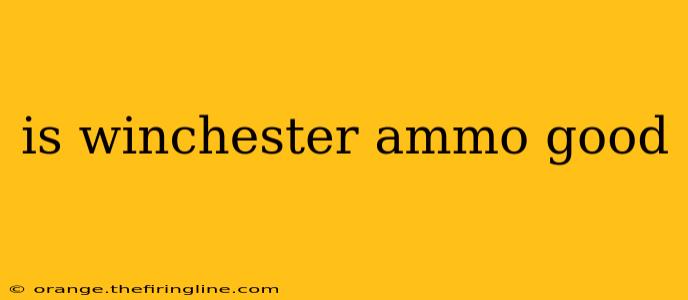 is winchester ammo good