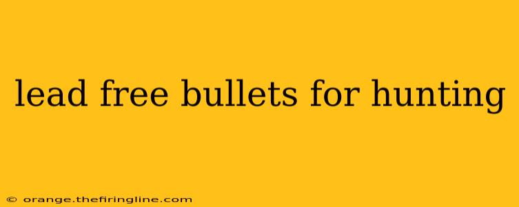 lead free bullets for hunting