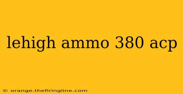 lehigh ammo 380 acp