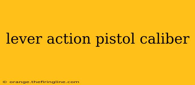 lever action pistol caliber