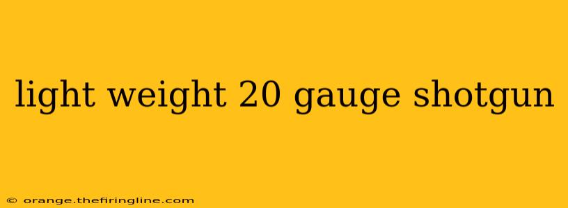 light weight 20 gauge shotgun