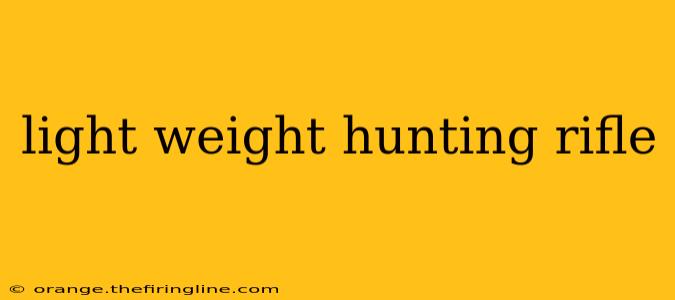 light weight hunting rifle