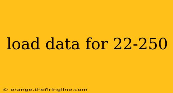 load data for 22-250