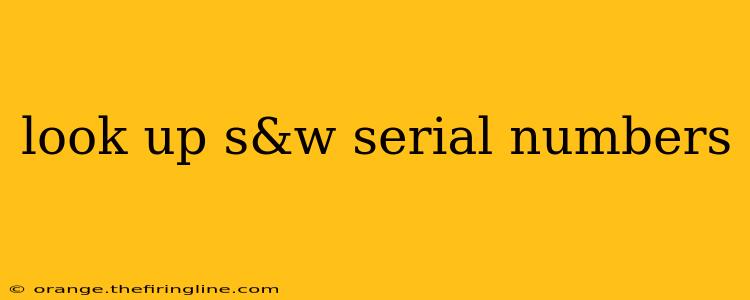 look up s&w serial numbers