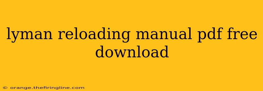 lyman reloading manual pdf free download