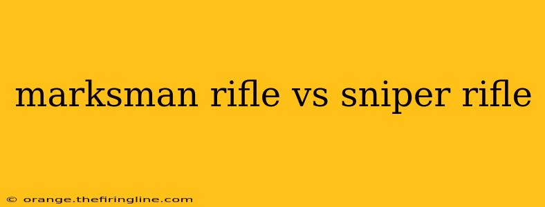 marksman rifle vs sniper rifle