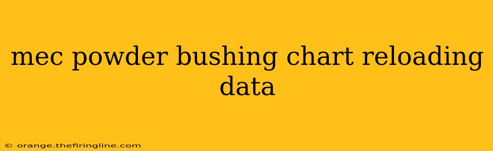 mec powder bushing chart reloading data