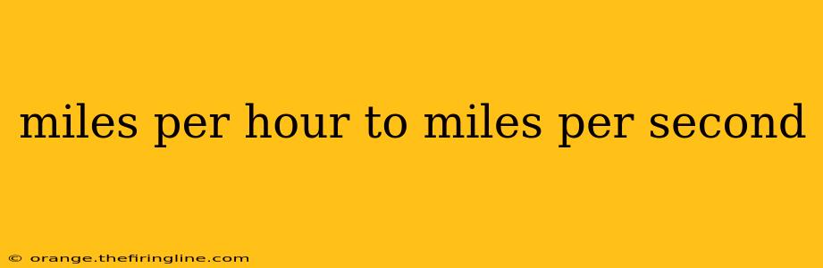 miles per hour to miles per second