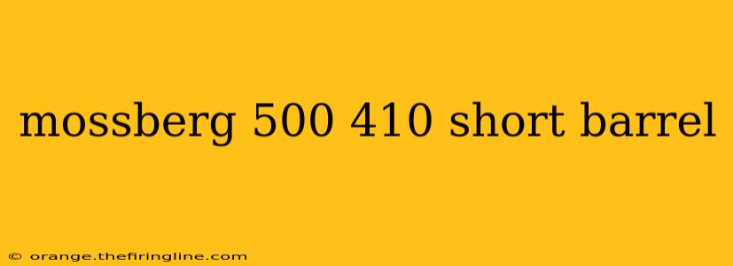 mossberg 500 410 short barrel