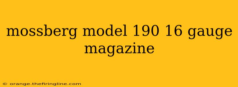 mossberg model 190 16 gauge magazine