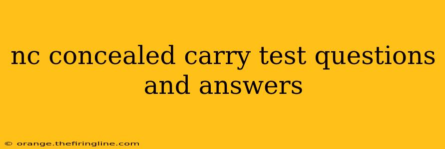 nc concealed carry test questions and answers