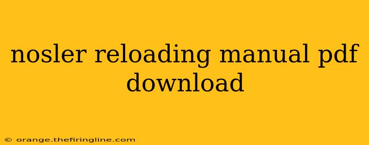 nosler reloading manual pdf download