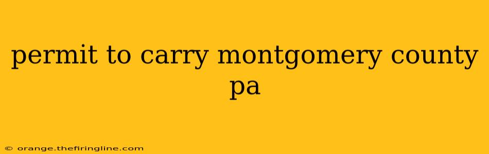 permit to carry montgomery county pa