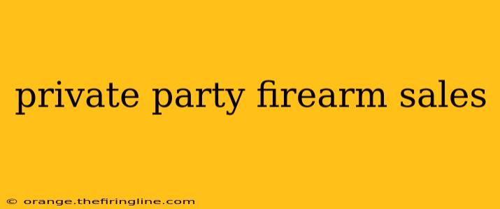 private party firearm sales