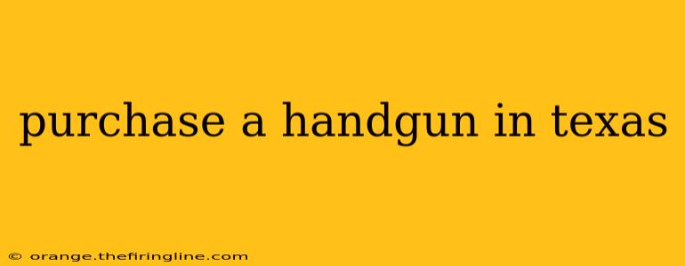 purchase a handgun in texas