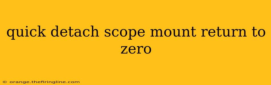 quick detach scope mount return to zero